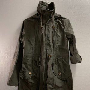 Denim Co. dark green cargo coat